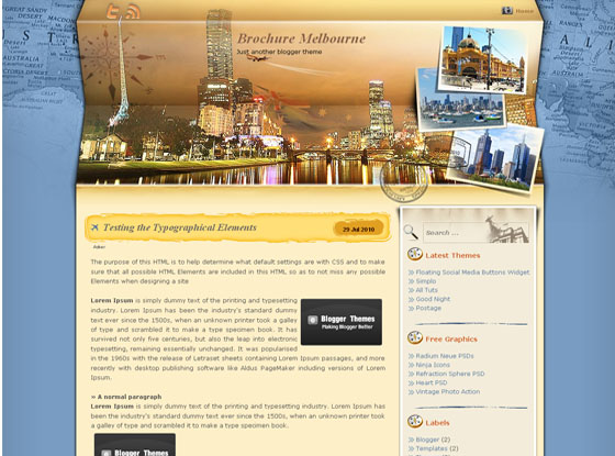 Brochure Melbourne Blogger Template