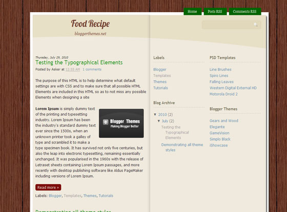 Food Recipe blogger template