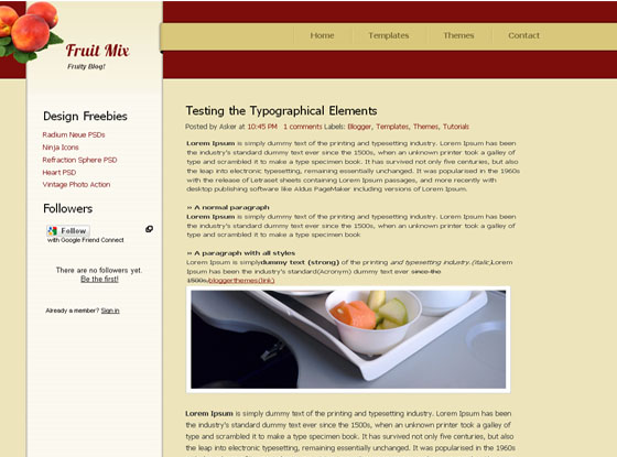 Fruit Mix Blogger Template