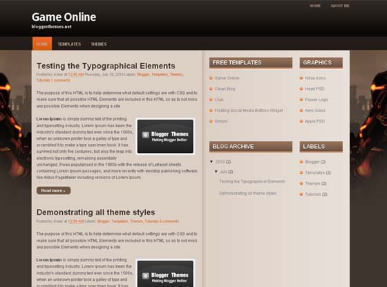 Game Online blogger template