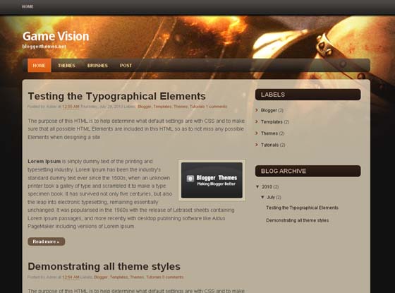 GameVision blogger template