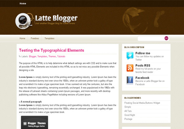 Latte Blogger Blogger Theme