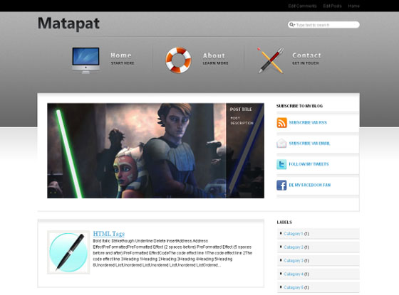 Matapat Blogger Template