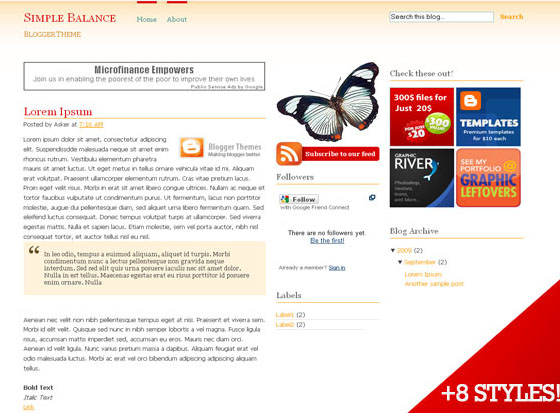 Simple Balance Blogger Template