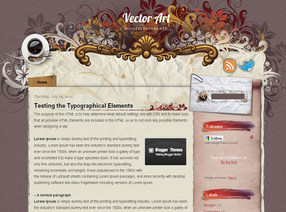 Vector Art Blogger Template