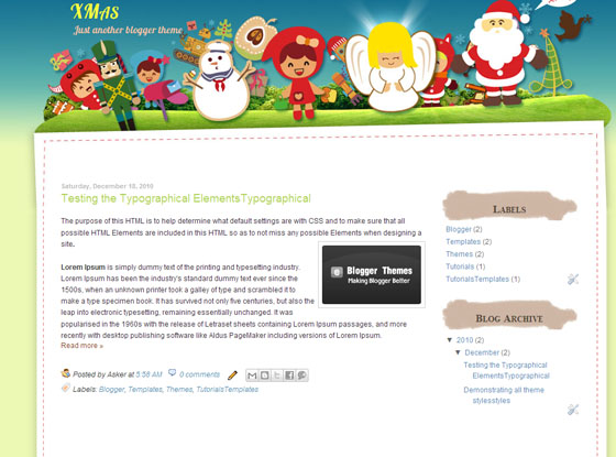 15+ Beautiful Free Christmas Blogger Themes 2011