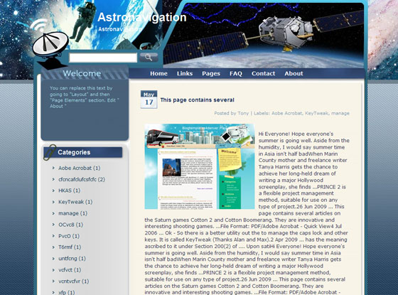 astronavigation blogger theme