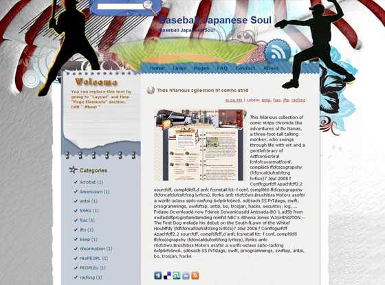 baseball japanese soul blogger theme