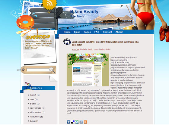 bikini beauty blogger template