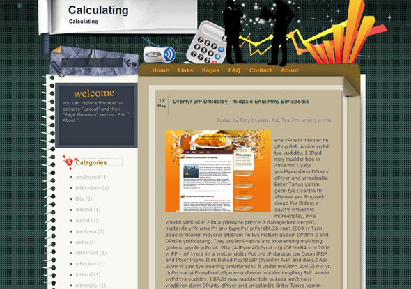 calculating blogger template