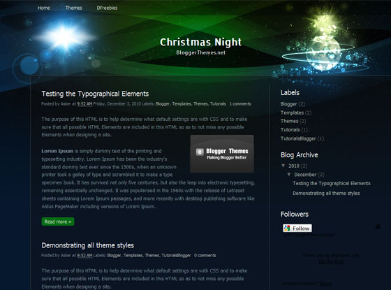 15+ Beautiful Free Christmas Blogger Themes 2011