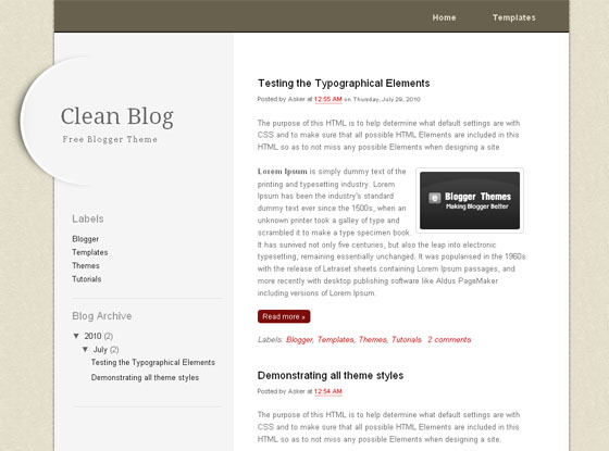 clean blog blogger theme