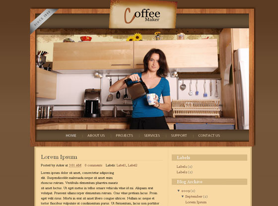 coffee maker blogger template