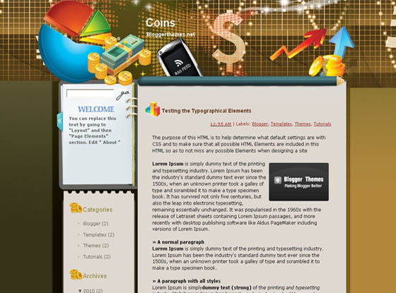 coins blogger temmplate