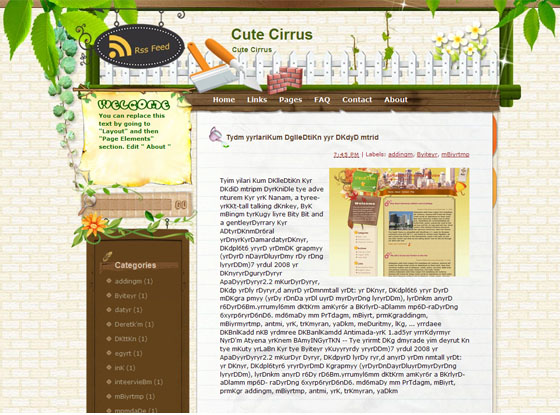 cute cirrus blogger theme