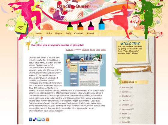 dancing queen blogger theme