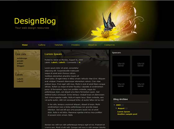 design blog blogger template