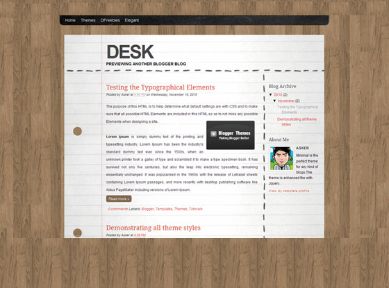 desk theme blogger template