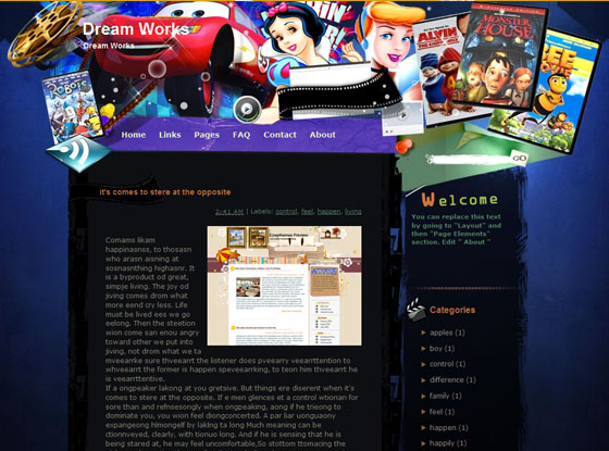 dreamworks blogger template