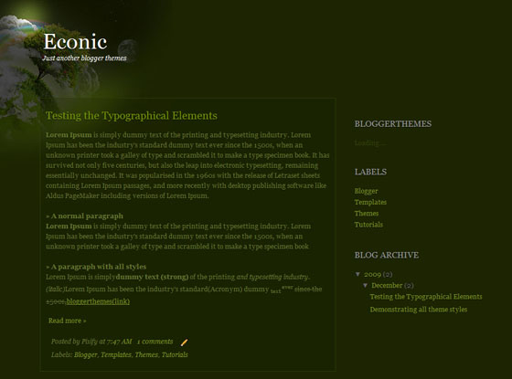 econic blogger template