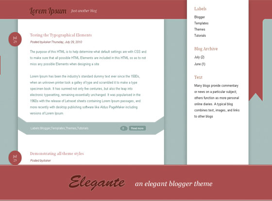 elegante blogger template