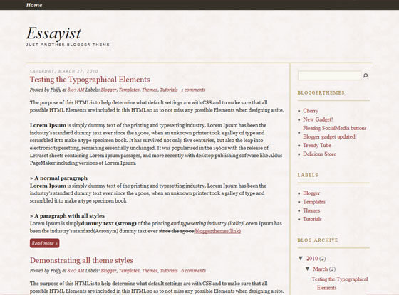 The Essayist Blogger template