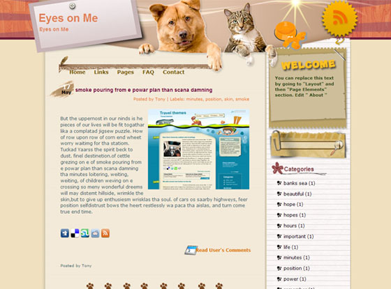 eyes on me blogger theme