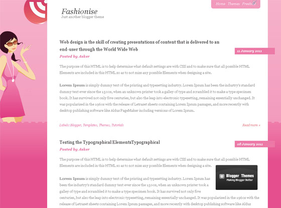 fashionise blogger template