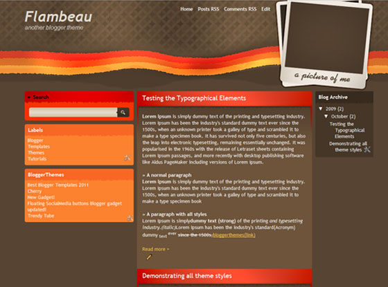 flambeau blogger template