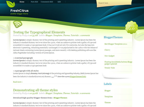 cherry blogger template