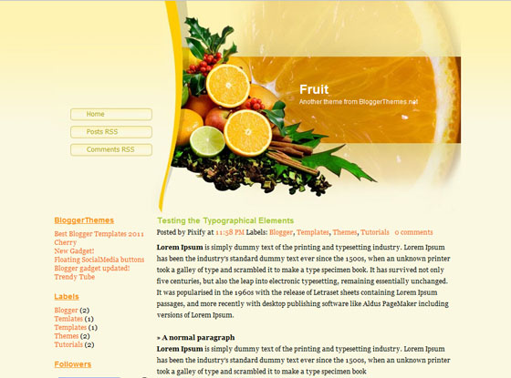 fruit blogger template