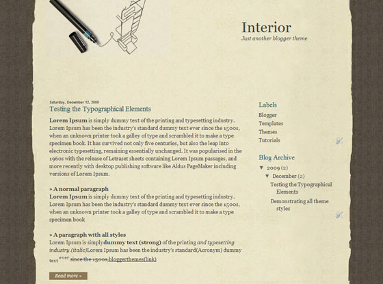 interior blogger template