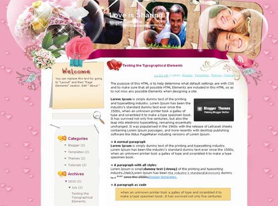 love is sharing blogger template