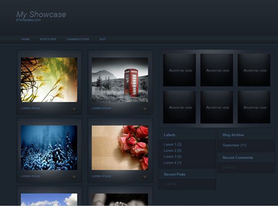 my showcase blogger template