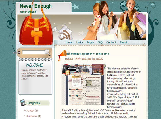 never enough blogger template