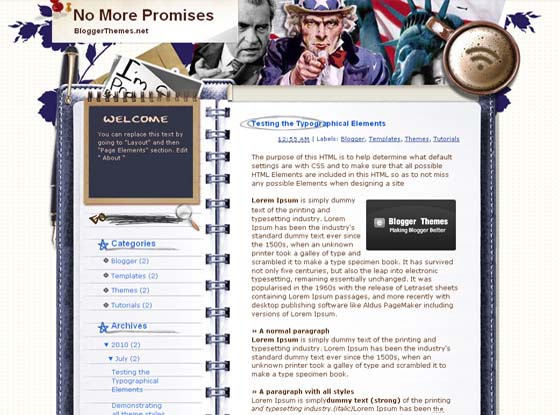 no more promises blogger template