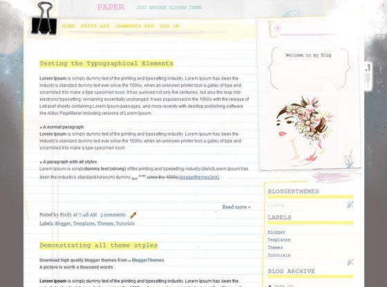 paper blogger template