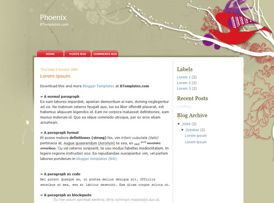 phoenix blogger template