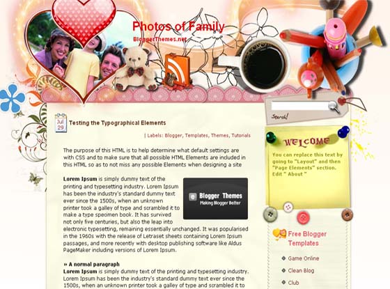 photos of family blogger template