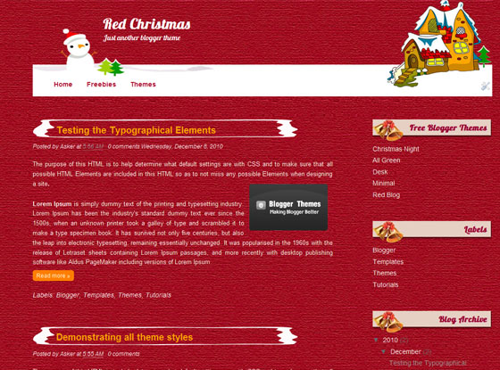 15+ Beautiful Free Christmas Blogger Themes 2011