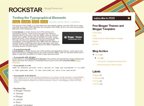 rockstar blogger theme