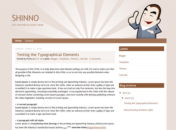 Shinno Blogger Template