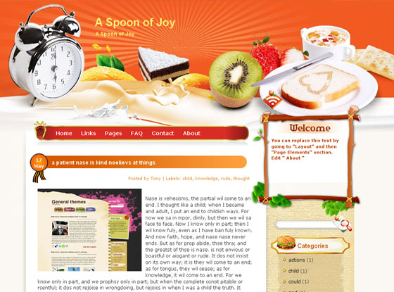 spoon of joy blogger template