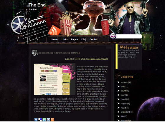 the end blogger template