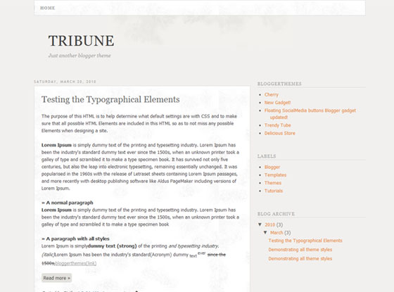 Tribune Blogger Template