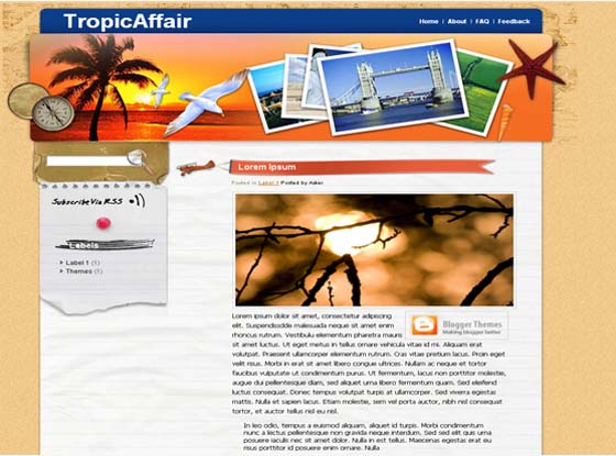 Tropic Affair Blogger Template