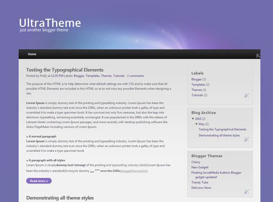 ultra theme blogger template