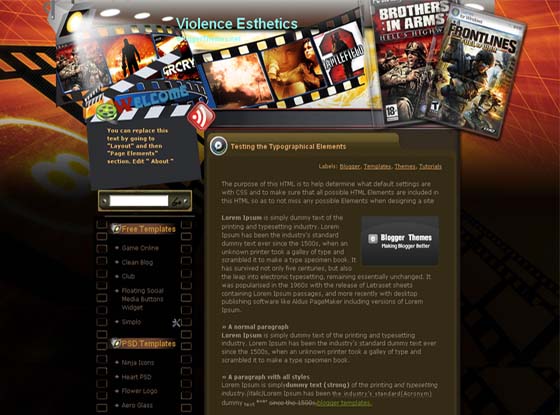 violence esthetics blogger template