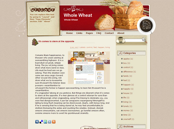 whole wheat blogger theme
