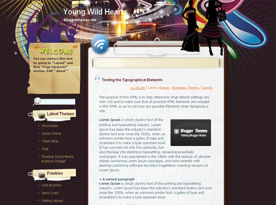 your wild hearts  blogger template